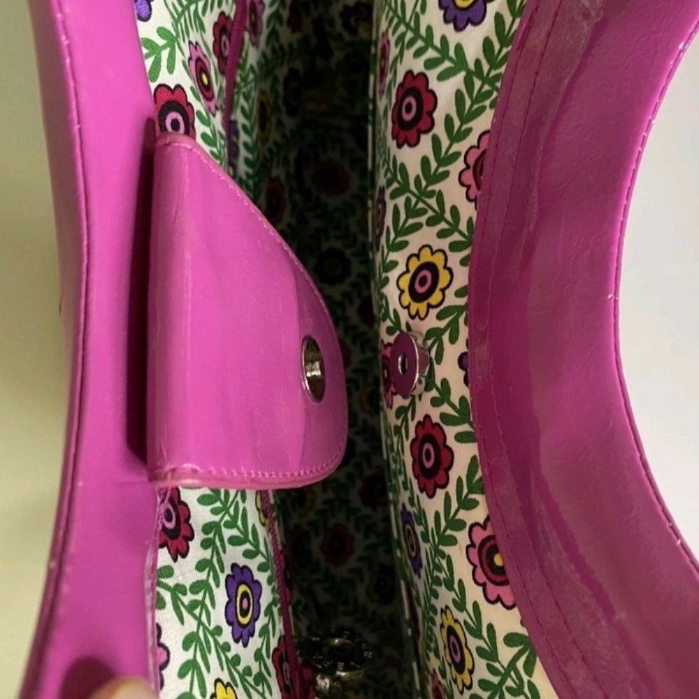 Vera Bradley Viva La Vera Pink Shoulder Bag Purse Bamboo Straw Style - Picture 11 of 12